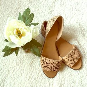 J. Crew • Cowhide leopard print • slides